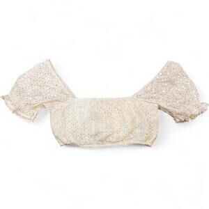 With Jean white eyelet crop top Sz. S